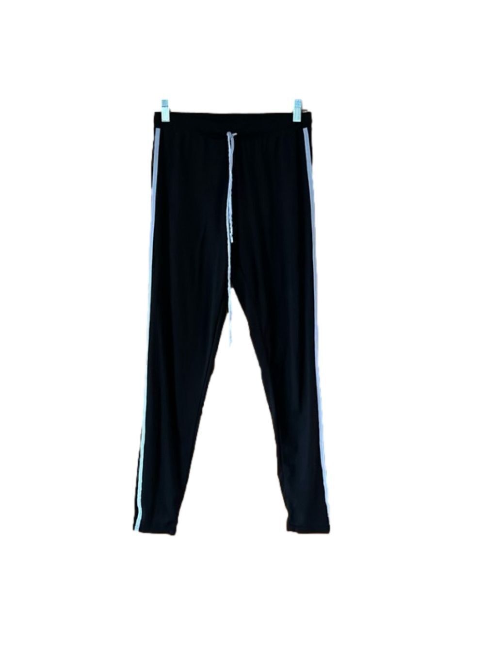 AQ Sports Black Joggers with Gray Stripes Large
